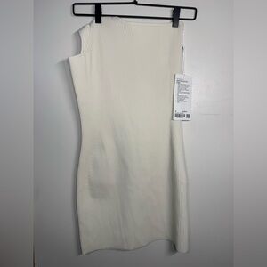 Lululemon Asymmetrical Knit Dress - Wisp Yellow/White SIZE MEDIUM